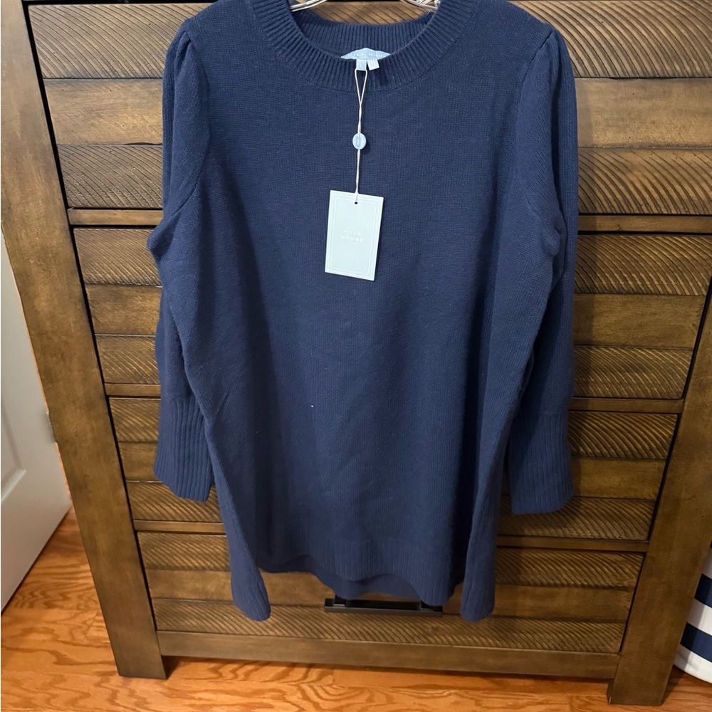 NWT Hill House Home Size L Navy Blue Sweater Dress